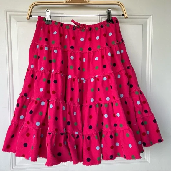 •Mini Boden• Tiered Corduroy Dotted Skirt - Size 9-10 - Picture 1 of 8